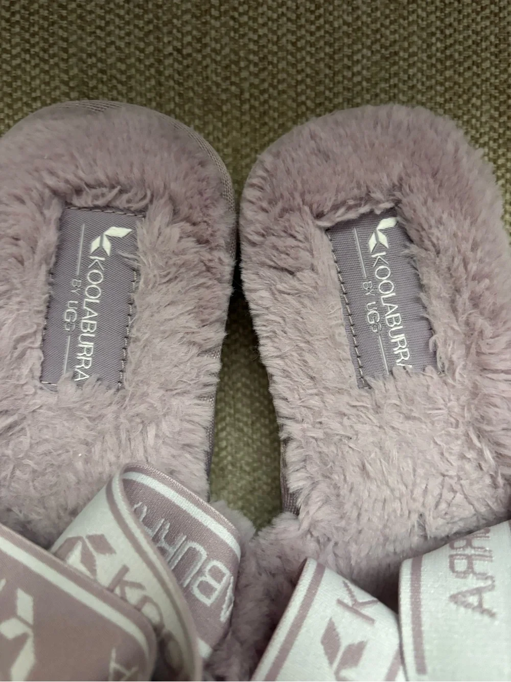 Koolaburra Lilac Plush Slide Sandals with Heel Strap